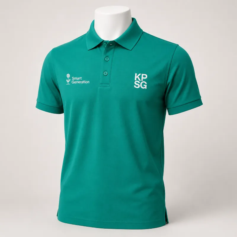 Kaos polo custom bahan Lacoste Katun CVC dengan bordir untuk seragam kantor Kokpit Garment